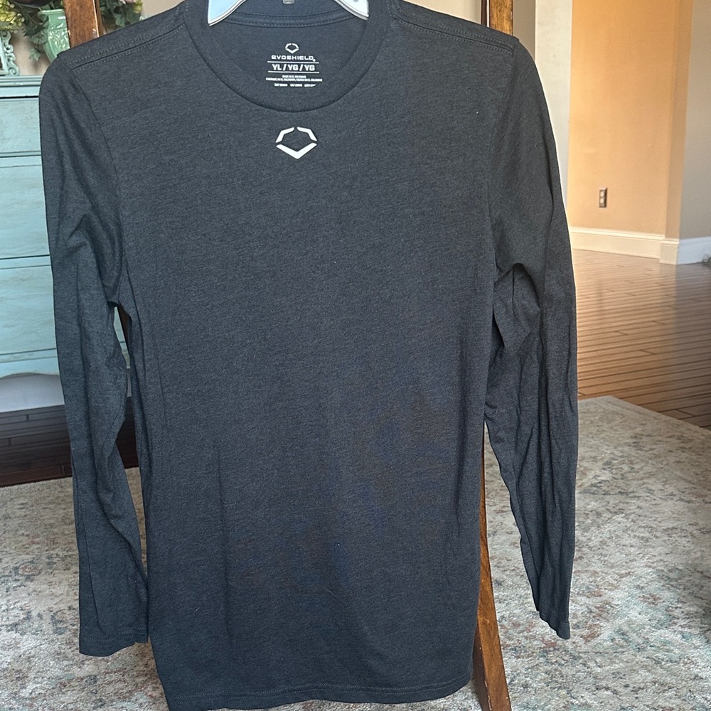 Black Long Sleeve Kids Tee by EvoShield